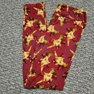 Lularoe Red Angel Print Leggings